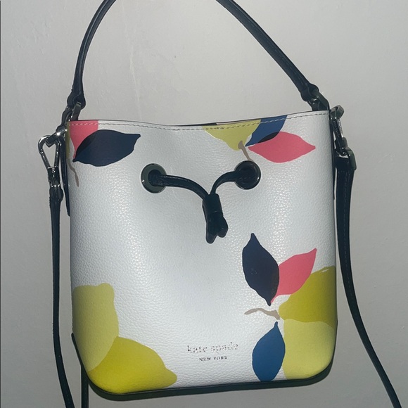 Kate Spade White Crossbody Bag with Colorful Leaf Pattern - Picture 13 of 15